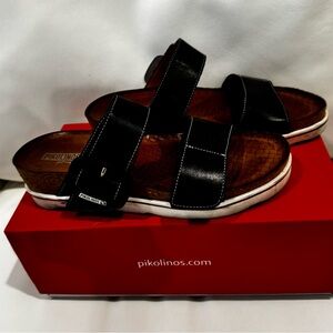 Pikolinos Menorca Black LEATHER Sandals size 39